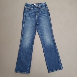 GOOD AMERICAN Good Curve 0/25 Western Yoke High Waist Straight Leg Jeans Blue324